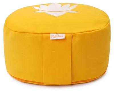 Zdjęcie produktu dla yogabox Poduszka do jogi owalna Lotus Stick BASIC – kolor żółty 28 x 23 x 13 cm Łuski gryki