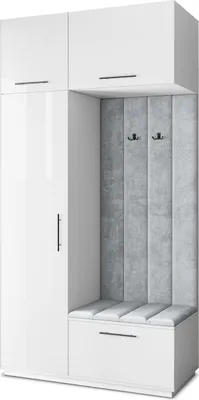 Produktbild von Masseno Garderobe-Set REMA 120/240/60 cm Modern Garderobenschrank Weiß