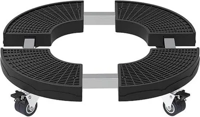 Produktbild von Famanu Pflanzenroller Verstellbares Rollregal (38-50 cm) Robuster Pflanztrolley (200 kg) Indoor und Outdoor mit Bremsen Schwarz