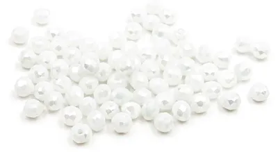 Produktbild von Vintageparts Glasschliffperlen Rondelle weiß 4 x 3 mm, 50 Stück