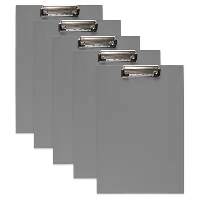 Produktbild von 10 Stück DIN A4 Klemmbretter Schreibbrett Schreibunterlage Klemmmappe Schreibplatte Grau