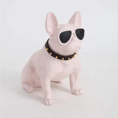 Productafbeelding van Hondenfiguur, decoratief, hondenornament, decoratieve hond, decoratieobject, decoratieve sculptuur, dierenfiguur, bulldog, voor hondenliefhebbers, decoratieartikel, 38x35x22cm