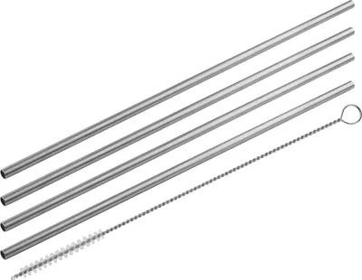 Image de Lot de 4 pailles en inox avec goupillon 24 cm Fackelmann Bar Concept