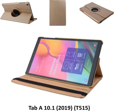 Image de etui livre rotatif à 360° pour Samsung Tab A 10.1 (2019) (T515) -2 modes de visualisation - Or