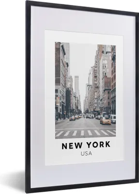 Produktbild von MuchoWow® Gerahmtes Poster New York - Amerika - Weg 40x60 cm - Poster mit Schwarzem Bilderrahmen Wandposter Rahmen Foto Bilder - Poster in Rahmen