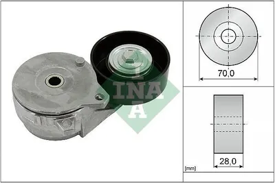 Produktbild von INA 534 0813 10 Riemenspanner Keilrippenriemen für NISSAN Qashqai II (J11, J11) Ø70mm Rolle