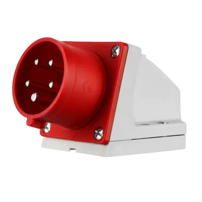 Produktbild von REV CEE Stecker Wandmontage, 400V, 16A, 5-polig, 3P + N + PE, IP44, rot