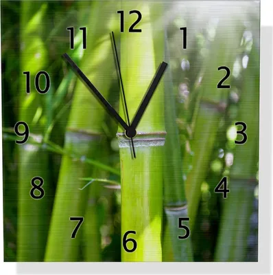 Produktbild von Wallario Design Wanduhr Bambus im Sonnenschein aus Aluverbund, Größe 30 x 30 cm