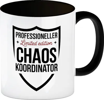 Produktbild von Chaos Koordinator Limited edition Kaffeebecher in schwarz