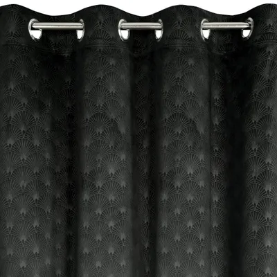 Produktbild von Samt Vorhang 140x250cm Dunkelgrün Ösen Gardine Geometrisches Muster Velvet