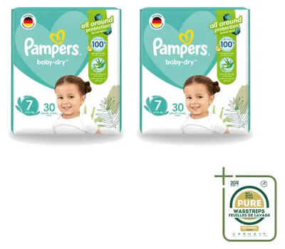 Obrázok produktu pre 2 ks plienok Pampers Active Baby Dry, veľkosť 7 – balenie