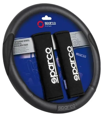 Produktbild von SPARCO SPC1116KBK PACK Lenkradbezug Rutschfest Ø37-38cm Schwarz/Grau Lenkradhülle