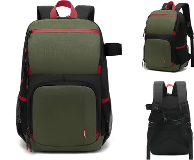 Produktbild von Kamerarucksack, wasserabweisende Kameratasche, Fotorucksack, grosse Kapazitaet, Kameratasche mit Stativhalter, 15,6-Zoll-Laptopfach fuer Damen und Herren