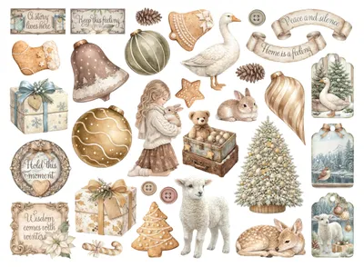 Produktbild von Die Cuts Scrapbooking Weiß Weihnachten, Laser-Cut Kartonformen, Basteln