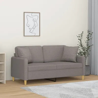 Produktbild von CLORIS 2-Sitzer-Sofa mit Zierkissen Taupe 140 cm Stoff, 24,4 kg