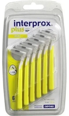 Productafbeelding van Interprox plus mini, gele interdentale borsteltjes, 5 stuks. Interdentale borsteltjes