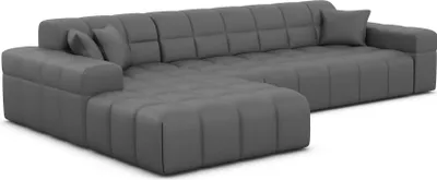 Produktbild von Kunstleder L-Form Sofa Nivara Dunkelgrau Links