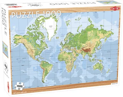 Produktbild von Tactic World Map 1000 pcs, 1000 Stück(e), Landkarten, 9 Jahr(e)