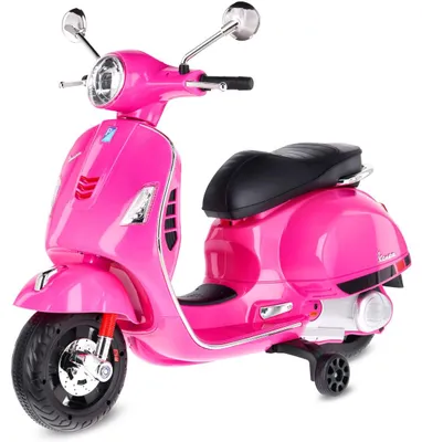 Image de Trottinette électrique pour enfants, scooter électrique, véhicule électrique, véhicule pour enfants avec coffre, Vespa Maxi 12 V, batterie, scooter pour enfants avec éclairage et son, construction robuste, plaisir de conduite en toute sécurité, MAXI rose, Sun Baby