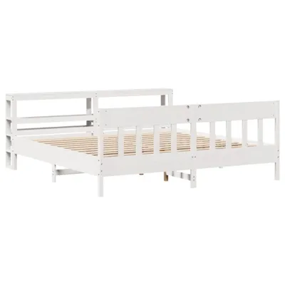 Produktbild von Massivholzbett ohne Matratze Weiß 180x200 cm Kiefernholz