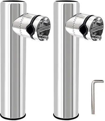Produktbild von Edelstahl-Rutenhalter, Marine-Rutenhalter, verstellbarer Rutenhalter mit Klemme für Boots- und Yachterschienen, geeignet für Schienen mit einer Breite von 7/8 Zoll (22 mm) bis 1 Zoll (26 mm)