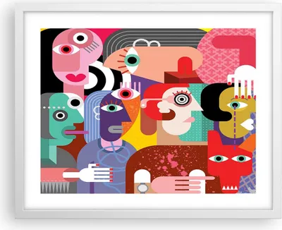 Produktbild von Gerahmtes Poster - Weißer Rahmen - Abstraktion modern - 50x40 cm - Wand Bild - Wanddeko - Wandbilder - Kunstposter - Wandposter - Bilderrahmen - Bilder - Kunstdruck - Wandbild - P2WAA50x40-3624