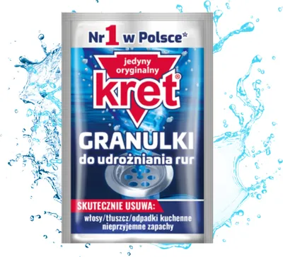 Zdjęcie produktu dla Kret saszetka w granulkach do udrażniania rur 40 g Udrażniacz do kanalizacji