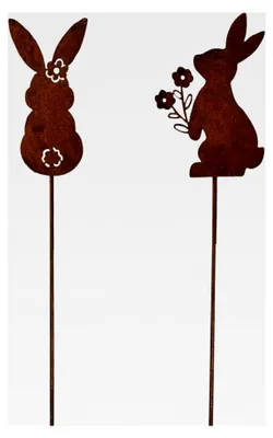 Produktbild von Gartenstecker Hasen - Edelrost Deko für Ostern 2er Set