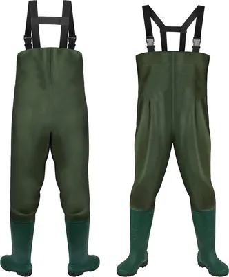 Image de Waders TolleTour, pantalons de pêche, pantalons pour pêcheurs, pantalons pour étangs, waders avec bottes en caoutchouc PVC 46/47