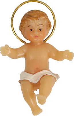 Produktbild von Krippenfigur Jesuskind mit Heiligenschein 2,3 cm Polyresin Deko