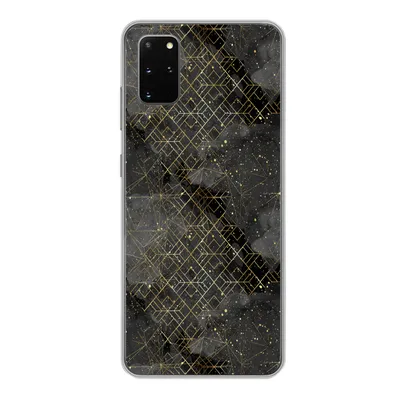 Produktbild von MuchoWow® Handyhülle Schutzhülle Hülle für Samsung Galaxy S20 Plus Marmor - Schwarz - Gold - Geometrie Silikon Softcase Handy Hülle - Hartschale