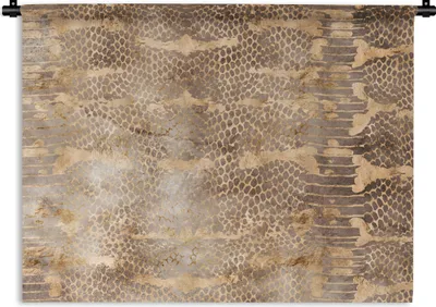 Produktbild von MuchoWow® Wandteppich Wandbehang Tiermuster - Schlange - Gold - Schick 150x112 cm Tapisserie Dekoration Wandtuch - Wanddecke - Wandteppiche