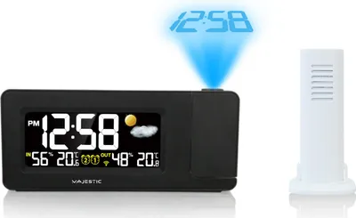 Immagine prodotto di New Majestic WT249 Sveglia Digitale Nera Barometrica con Sensore Temperatura