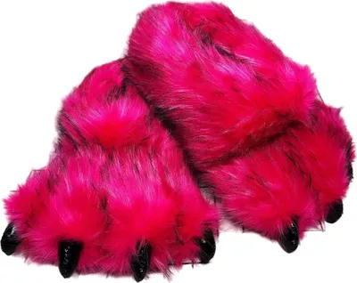 Produktbild von ASKSA Uni Soft Pluesch Haus Hausschuhe Tier Kostuem Pfote Claw Schuhe, Rot, Groesse: 36-42