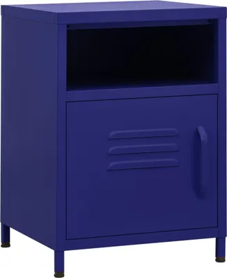 Produktbild von vidaXL Nachttische 2 Stk. Marineblau 35x35x51 cm Stahl