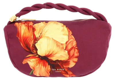 Produktbild von Ted Baker Handtasche Isli Satin Statement Hardware Printed Hobo Bag Wine mehrfarbig