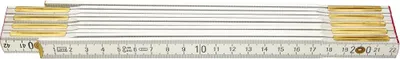 Produktbild von EDE Holz-Gliedermaßstab weiß 2mx16 mm (Gliedermassstab vermessingte Zollstock)