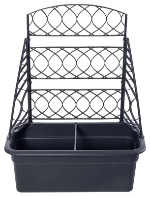 Obrázok produktu pre Pergola na kvety – kvetináč s mriežkou na popínavé rastliny – výška 78 cm – plast – pre popínavé a zelené rastliny – čierna