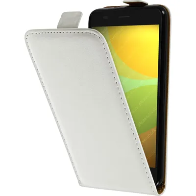 Produktbild von PhoneNatic Kunst-Lederhülle kompatibel mit Huawei Honor 4A - Flip-Case weiß + 2 Schutzfolien