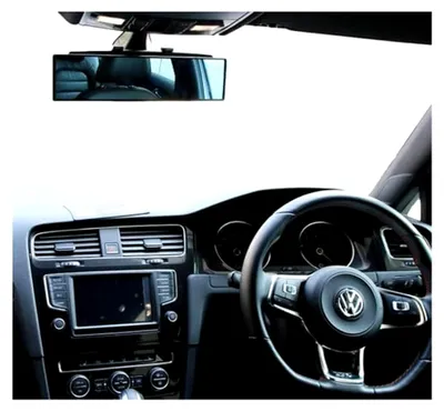 Produktbild von Auto Panorama Ruckspiegel - 290 mm Universal Fahrzeugspiegel mit Weitwinkel - KFZ Innenspiegel gebogen - PKW Ersatzspiegel zum Aufstecken für Autos und Nutzfahrzeuge - Sicherheitspiegel Fahrzeug