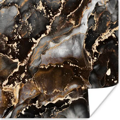 Produktbild von MuchoWow® Poster Marmor - Gold - Glitzer - Luxus 50x50 cm - Wohnzimmerdekoration