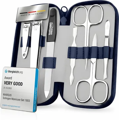 Produktbild von marQus Maniküre-Set 7-teilig – Echtleder-Etui, Solingen – Blau