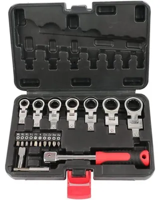 Productafbeelding van Set van 20 flexibele ratelsleutels, 8-19 mm, met Torx-bits en opbergkoffer