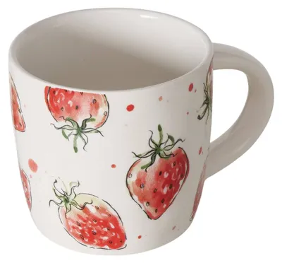 Produktbild von Keramikbecher mit Erdbeermuster STRAWBERRY, 450 ml