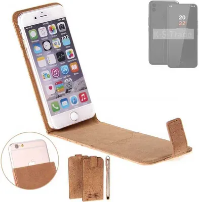 Produktbild von K-S-Trade Handyhülle kompatibel mit Volla Phone 22 Kork Hülle Flipstyle Case Schutzhülle Kork Case Hülle Flip cover Klapphülle Klapp, braun 1x