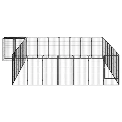 Zdjęcie produktu dla vidaXL 34-częściowy kojec dla psa czarny 50x100cm stal malowana proszkowo