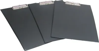 Produktbild von HELIT 3er Set Klemmbrett Schreibbrett Schreibunterlage Clipboard Klemme schwarz