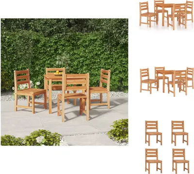 Produktbild von vidaXL 5-tlg. Garten-Essgruppe Massivholz Teak -  Gartenmöbel-Sets