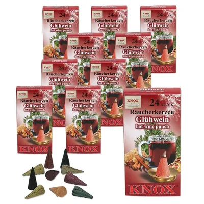 Produktbild von KNOX - 10er Set Räucherkerzen Räucherkegel Gr. M - Glühwein