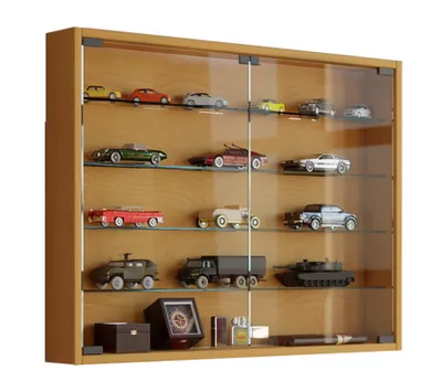 Produktbild von Mandosa L Vitrinenschrank an der Wand montierte 2 Glastüren Buche Nachbildung.